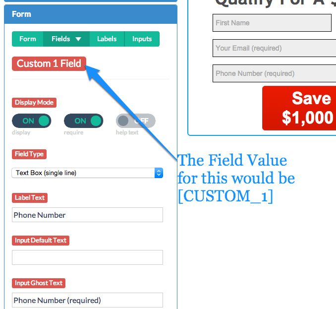 map custom form fields
