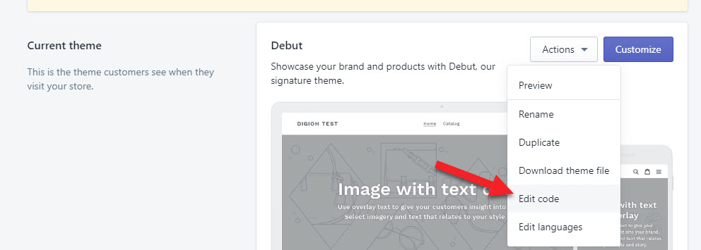edit code in shopify theme