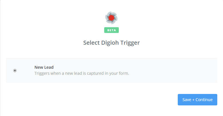 select digioh trigger for new lead in zapier