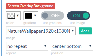 screen overlay background settings