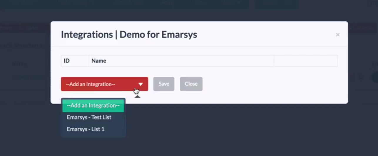 finalize your emarsys integration