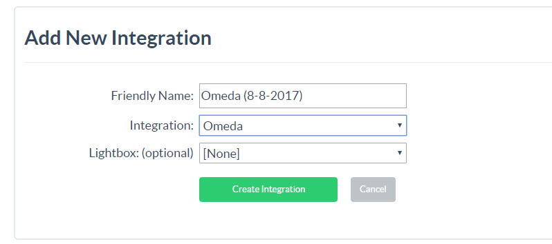 select new omeda integration