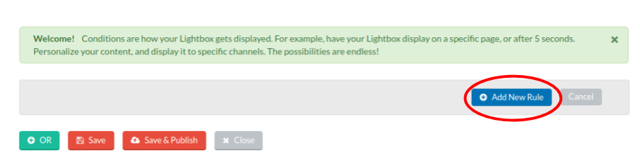 add new lightbox display rule
