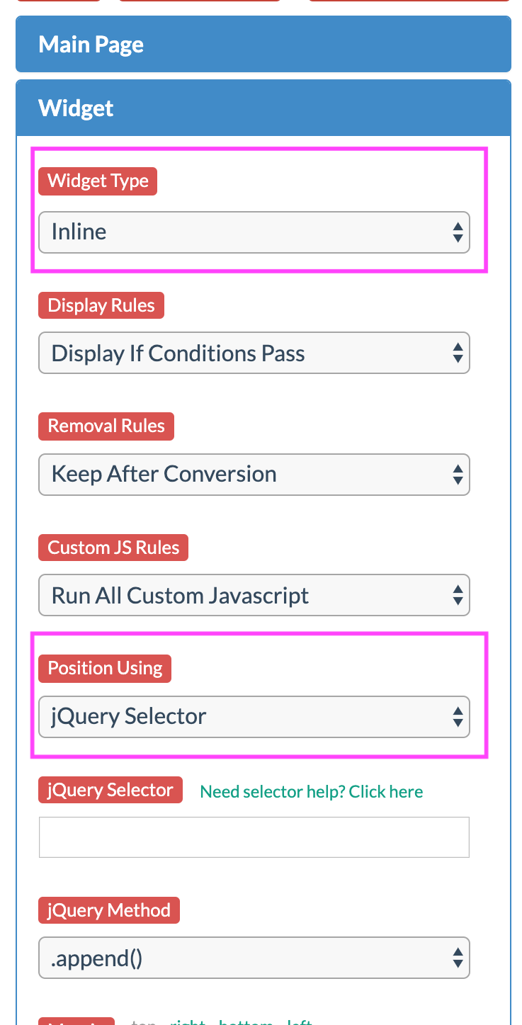 position lightbox using jQuery selector