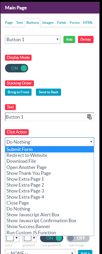create a click action for form button