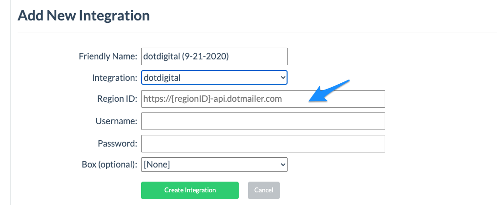 add the dotdigital integration in the digioh platform