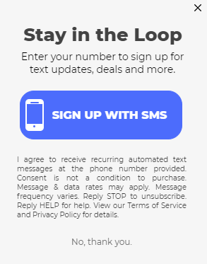 one-tap sms opt-in form for mobile devices