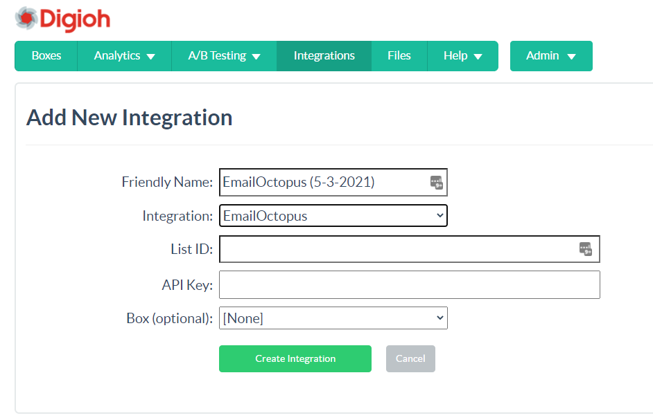 add emailoctopus integration