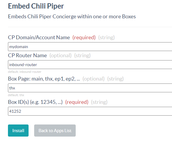 embed chili piper concierge widget in pop-up form