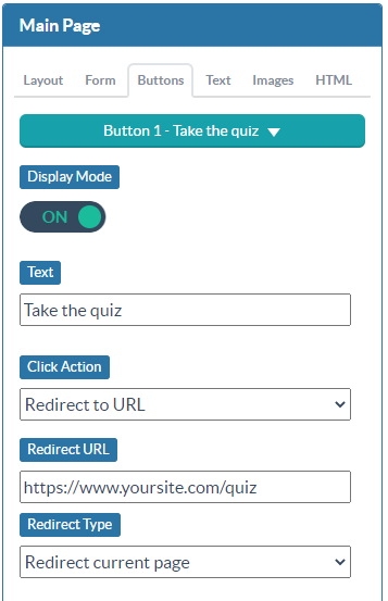 Conditions for a teaser that redirects to an inline quiz