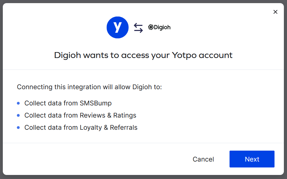 digioh yotpo integration setup