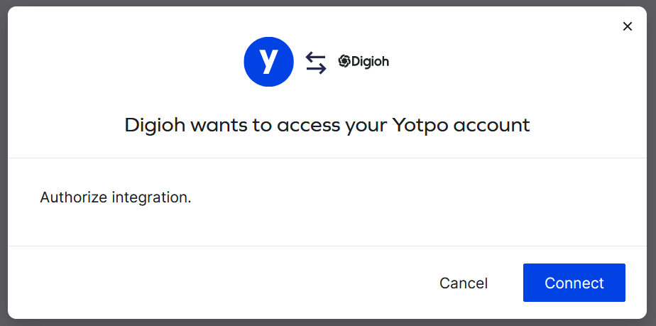 digioh yotpo authorize connection