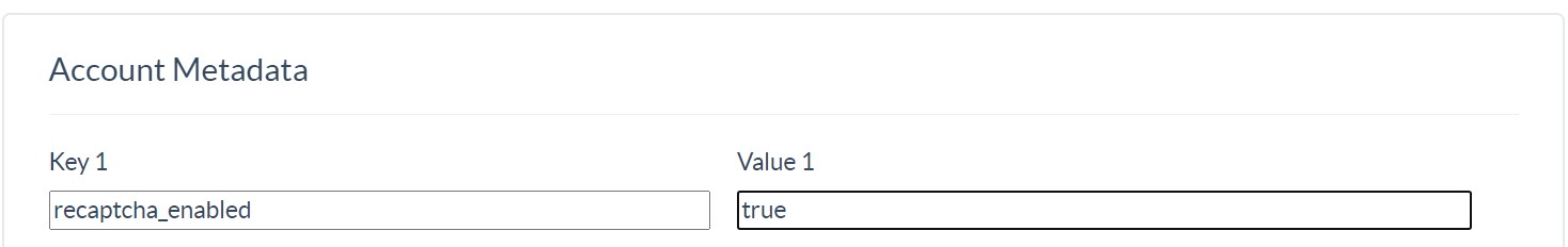 recaptcha enabled is true in account metadata settings