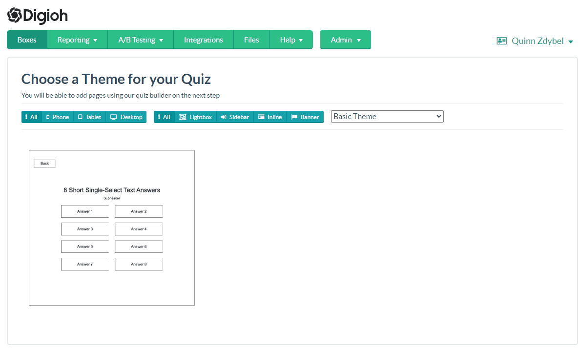 choose a theme for your quiz