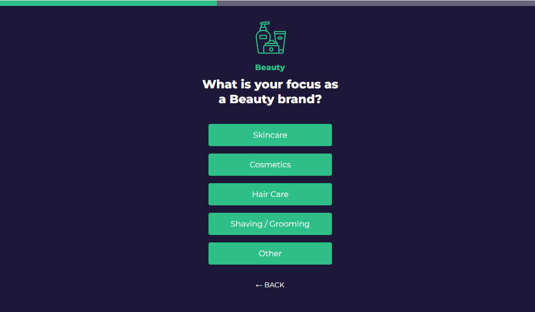 example of a beauty quiz with custom images