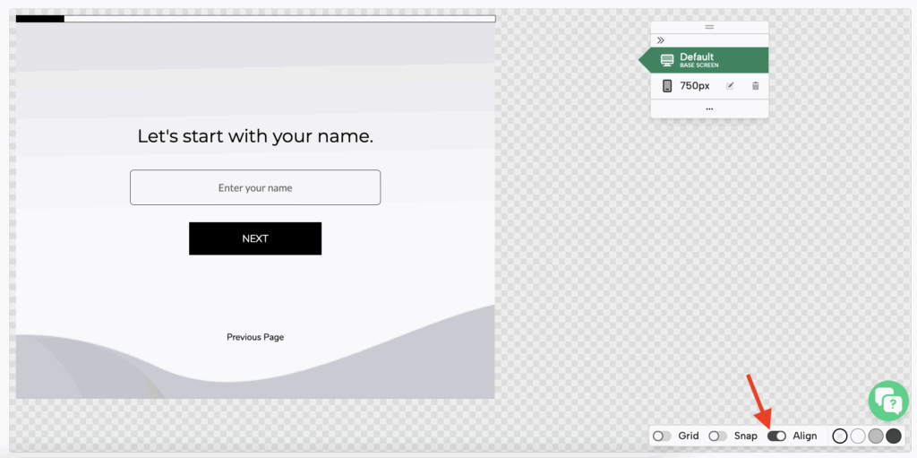 Toggle Align on below