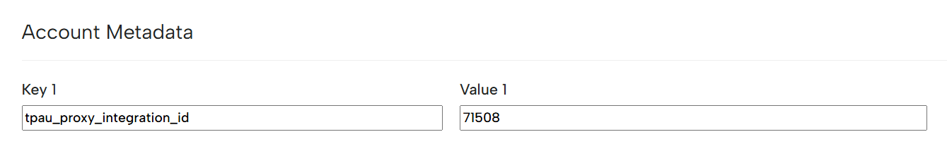 Configuring account metadata