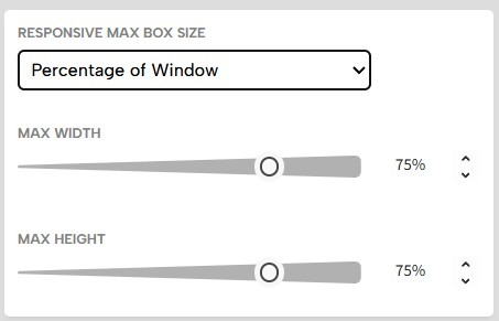Percentage of window responsive settings 