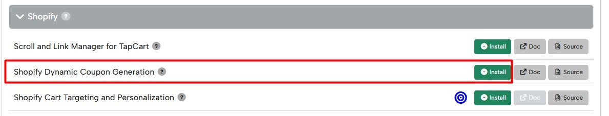 Installing the Shopify Dynamic Coupon Generation extension 
