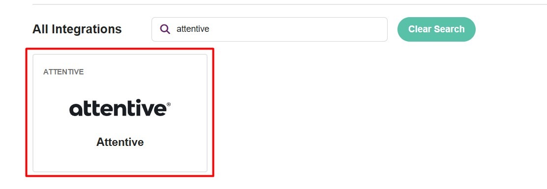 Selecting the Attentive integration