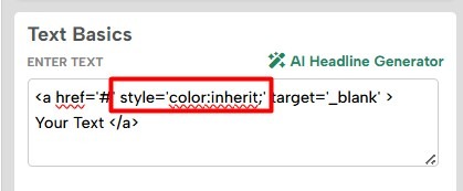 Adding the color:inherit styling to a link