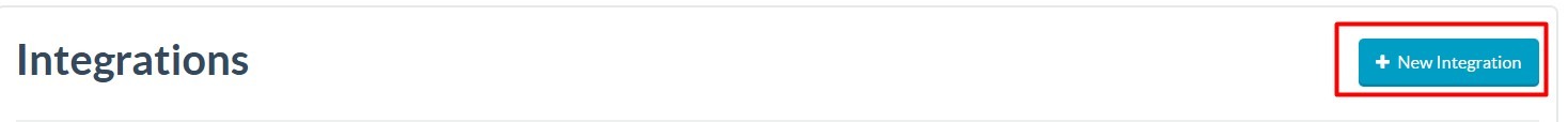 Click New Integration to create a new integration