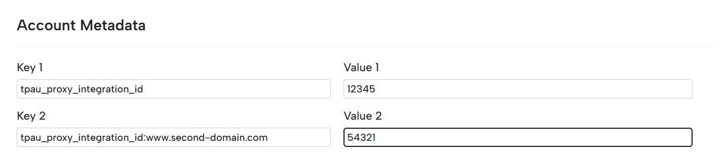Account metadata configuration for multiple domains with Passport