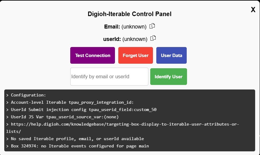 The control panel for Digioh Passport 