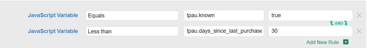 Targeting recent purchasers via Passport rules