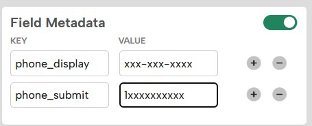 The Phone Number Formatting extension is configured via metadata on custom fields