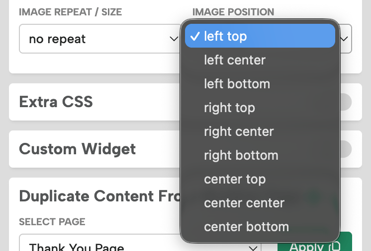 Image position