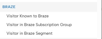 Braze-specific display rules are available with Braze Passport