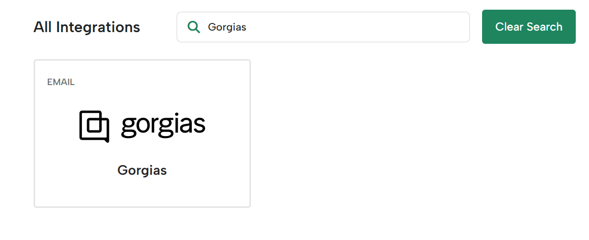 Digioh's Gorgias integration can be found in the Integrations menu