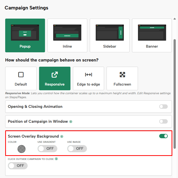 Overlay Background in Campaign Settings