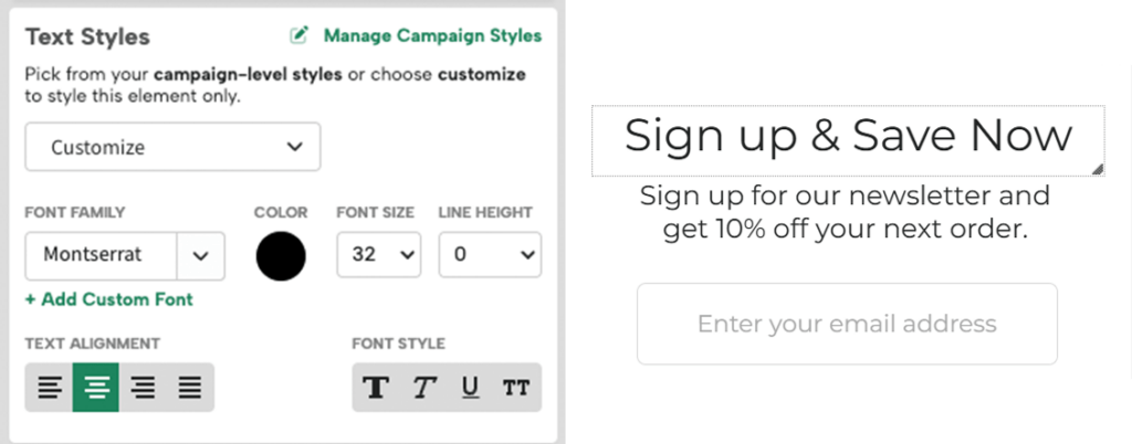 regular font instead of bold